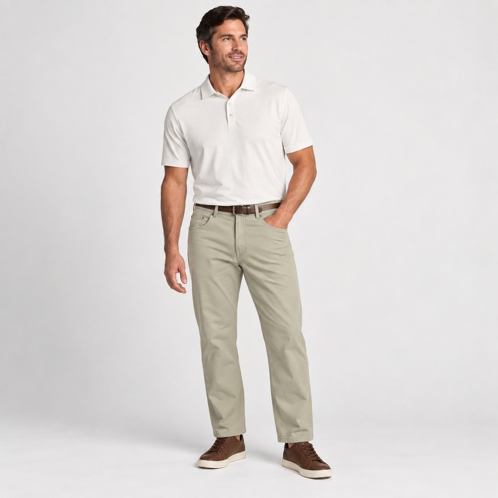Peter Millar 5-Pocket Pants Mens 40 Khaki Straight Leg Cotton Twill Stretch